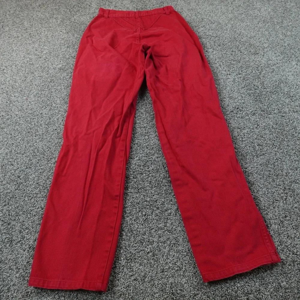 VTG Lawman Jeans Womens 9 Red Denim Pants Western Cowboy High Rise Bareback 80s
